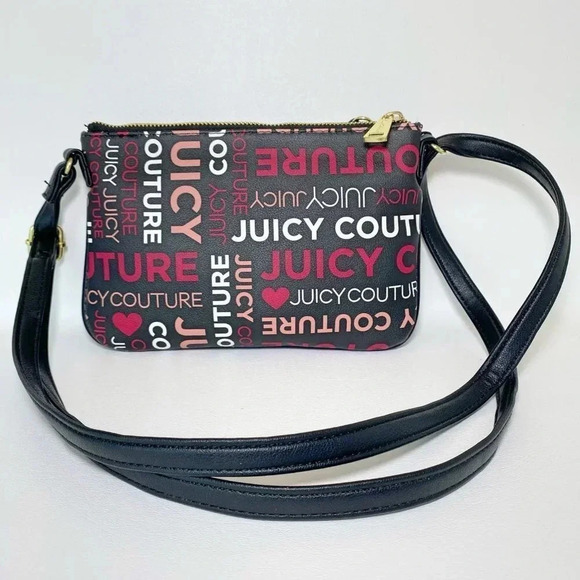 Juicy Couture Black Pink Crossbody Bag & Pullout Pouch Set NWT - Picture 8 of 15